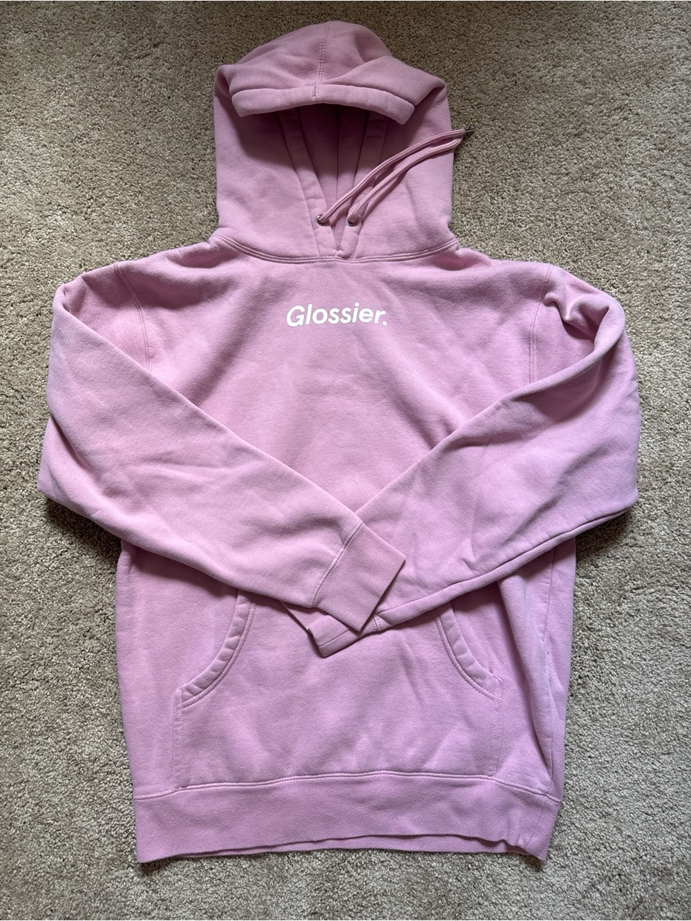 Glossier Women's Pink Logo Hoodie